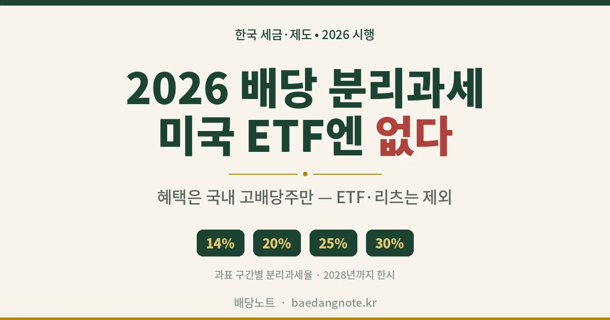 배당소득 분리과세 미국 ETF